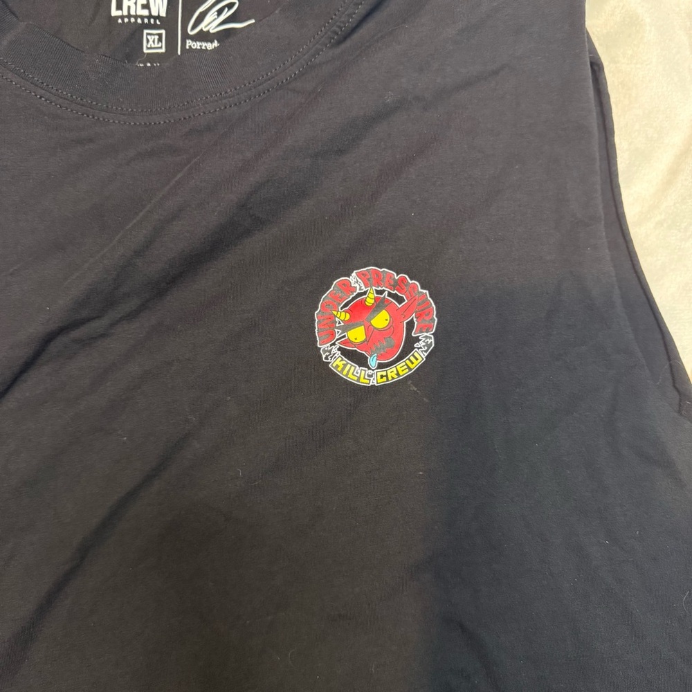 Kill Crew men’s XL Black muscle cut off shirt with logo front and back - Picture 2 of 6
